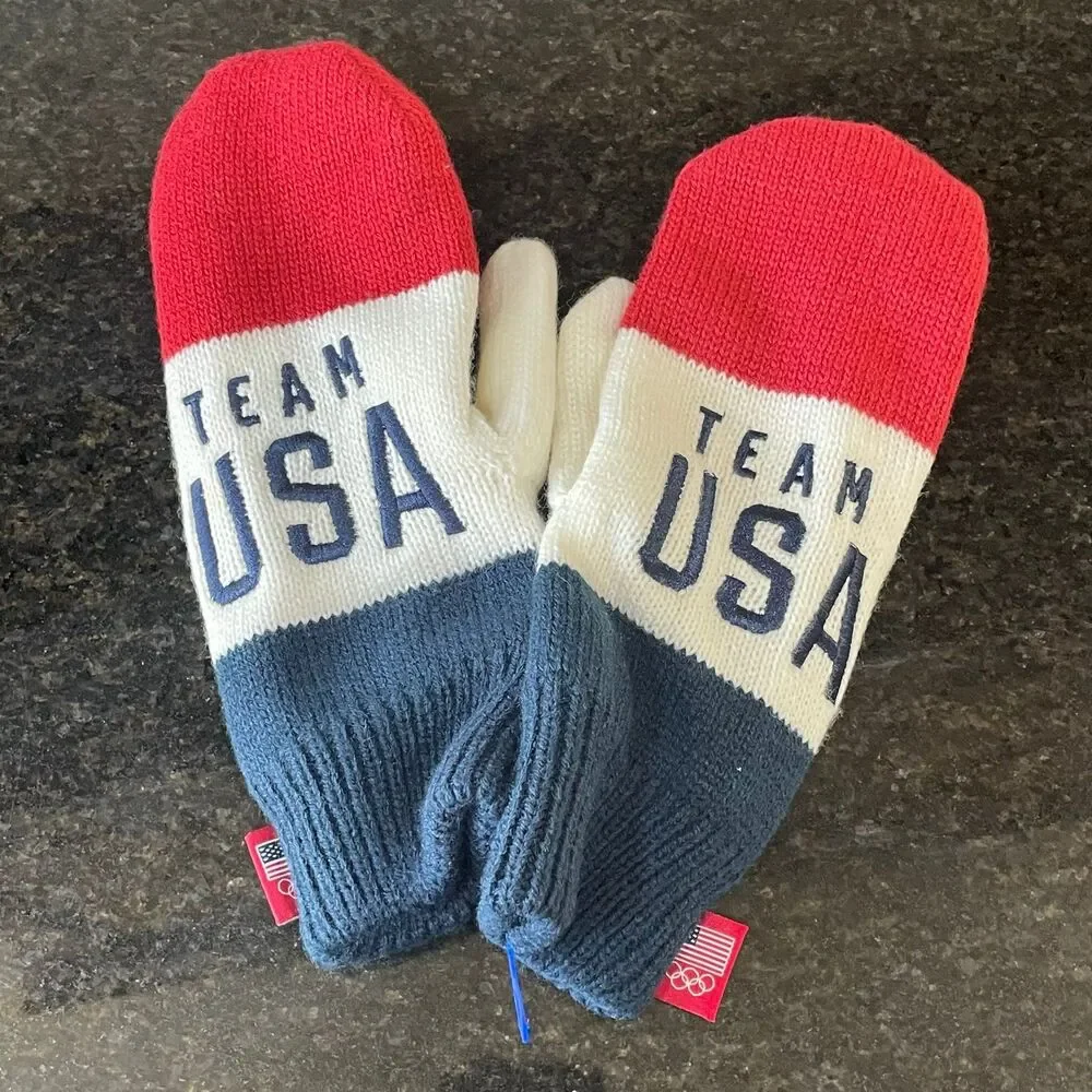 TEAM USA MITTENS WINTER OLYMPICS RED WHITE BLUE Men Women Gloves